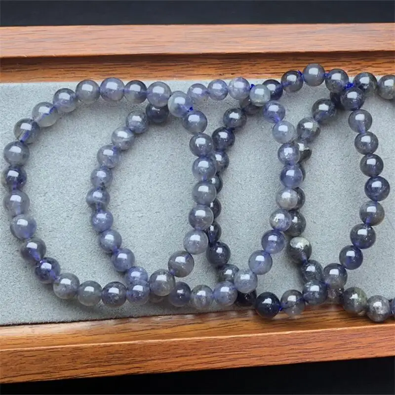 6-8 مللي متر سوار كوارتز ايوليت طبيعي جميل ملون كريستال الطاقة شفاء موضة الأحجار الكريمة والمجوهرات 1 قطعة