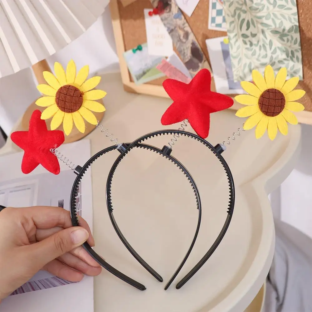 Cute Star Yellow Duck Headband Love Heart Animal Cartoon Hair Hoop Performance Props Plush Children Hair Bands Party