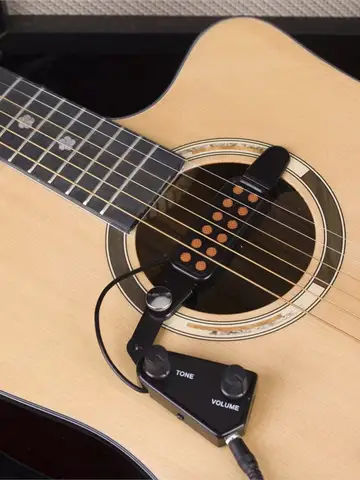 Guitar Pickup 12-hole Sound Hole P-011 Magnetic Transducer with Tone Volume Controller Audio Cable for Acoustic Guit