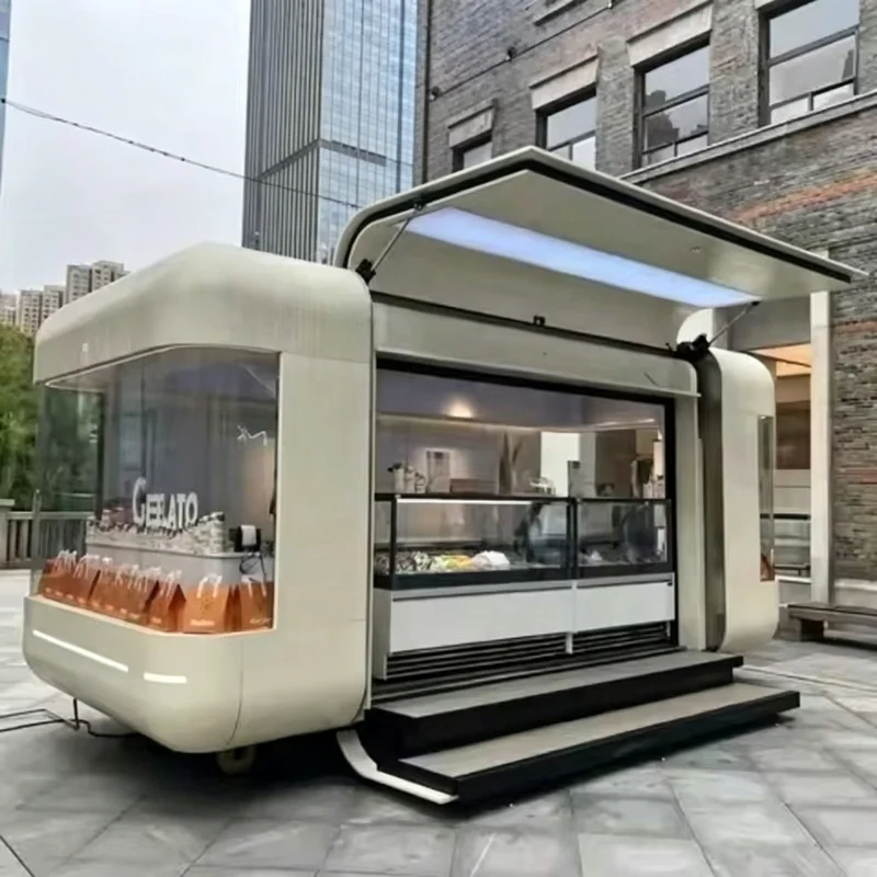 

Fast Food Car Gourmet Dining Car Modern Fast Food Cart Match Young People Consumption Preference