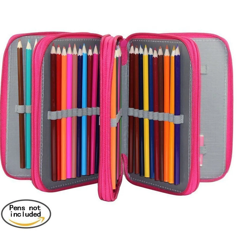 Imagem -06 - Escola Lápis Case para Meninas e Meninos Papelaria Pencilcase Suprimentos Compartimento Pen Bolsa Estética Grande Capacidade Box Kit 48 Slots 72 Slots