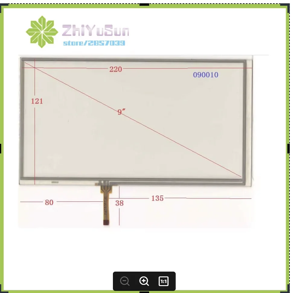 090010 220*121 9inch 4 lins Touch Screen 220mm*121mm  for Industrial control Touch sensor glass this is compatible
