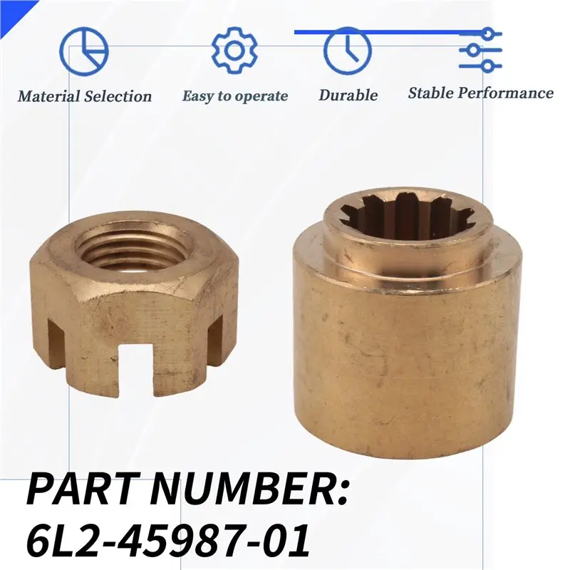 A02Q-Boat Engine Part For 2-Stroke 30 HP Outboard Propeller Nut Spacer Locking Pin 6L2-45987-01
