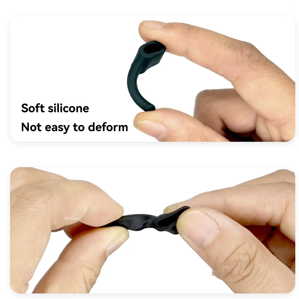 4Pcs Ergonomic Ear Hook Grip for Ray Ban Meta RayNeo Xreal AntiSlip Elastic Silicone Eyeglass Holder for Smart Glasses Retainers