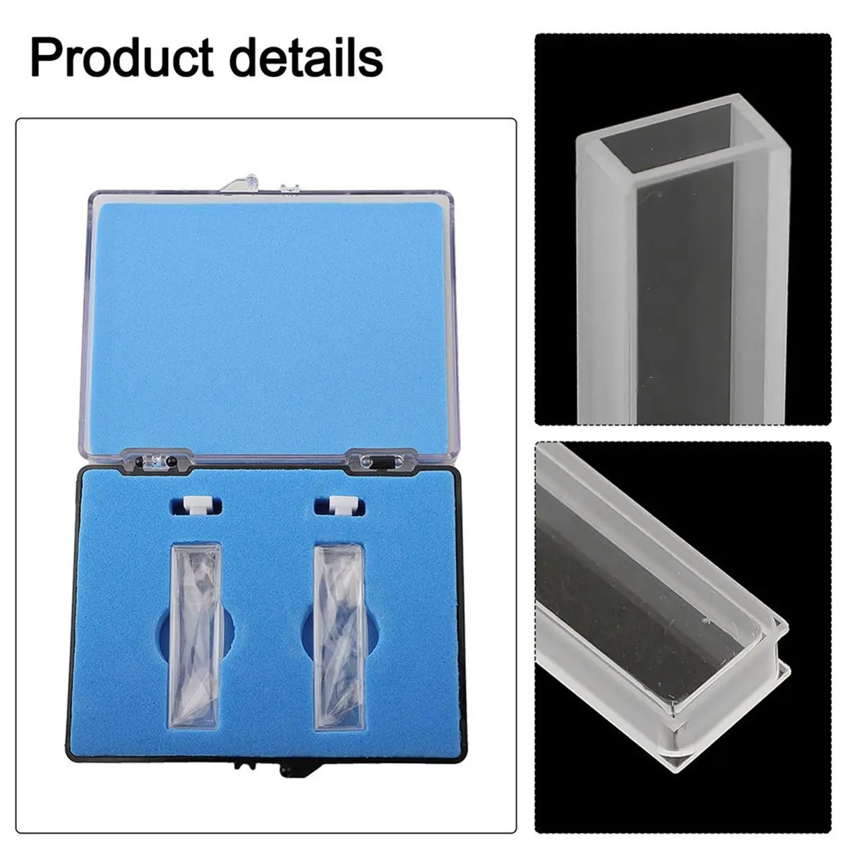 Multi-use Gear Quartz Glass UV Spectrophotometer Cuvette, 30mm Optical Path, 10.5ml,2 Pcs/Box 30mm