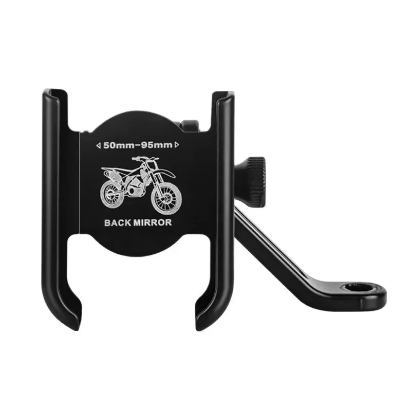 Aluminum Alloy Motorcycle Phone Holder Shockproof Anti‑Vibration 360°Rotatable Handlebar Rearview Mount for E‑Bike Scooter