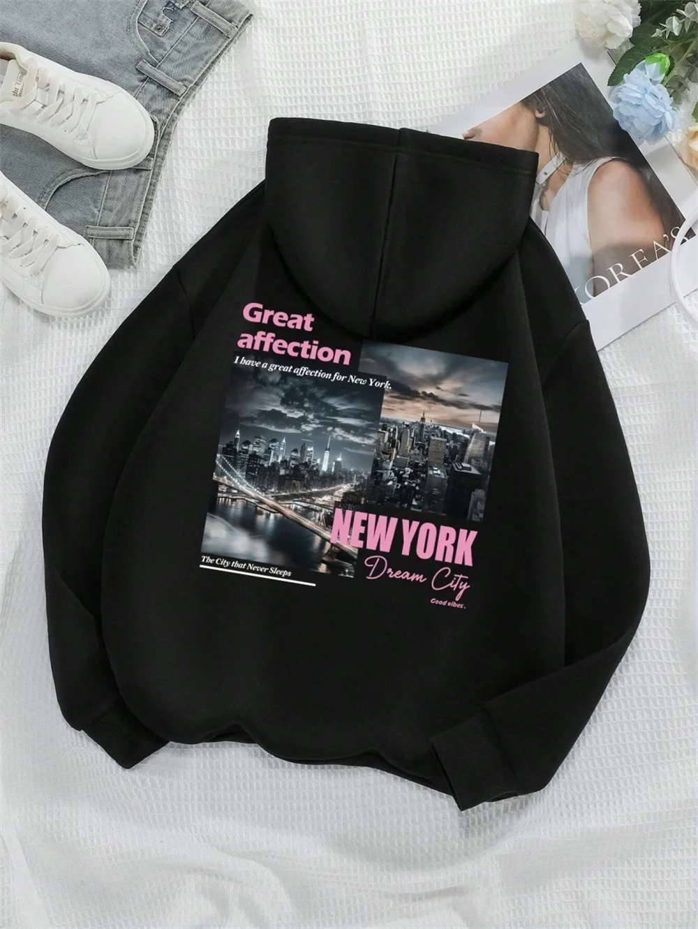 New York Dream City Printed Hoodies Casual Fashion Women Pullover Fashion Sweatshit Girl Coats Rap Rock Sweats Women\'s Clothing