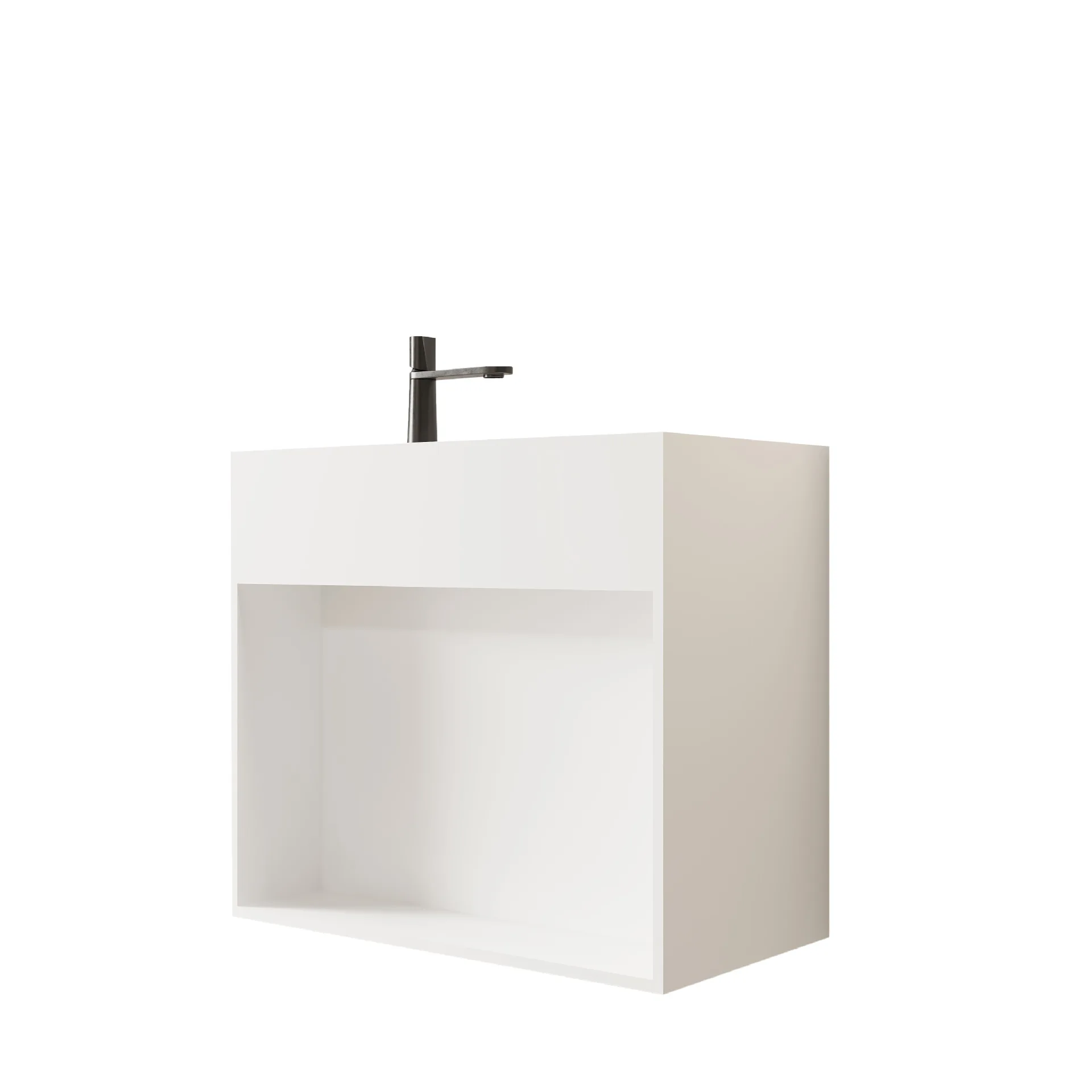 

Small apartment storage wall-mounted artificial stone integrated cabinet washbasin hotel homestay