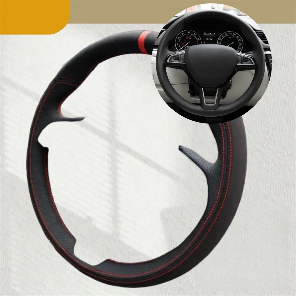 

Автомобильный чехол на руль для Skoda Octavia 2017 Rapid Spaceback 2016 Fabia 2016 2017, замшевые автомобильные аксессуары, накидка на руль