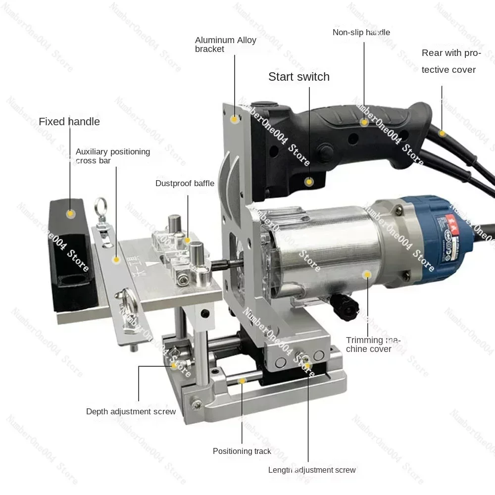 Mortising Jig 2 in 1 Slotting Bracket Invisible Fasteners Punch Locator Milling Cutter Positioning Frame for Trimming Machine