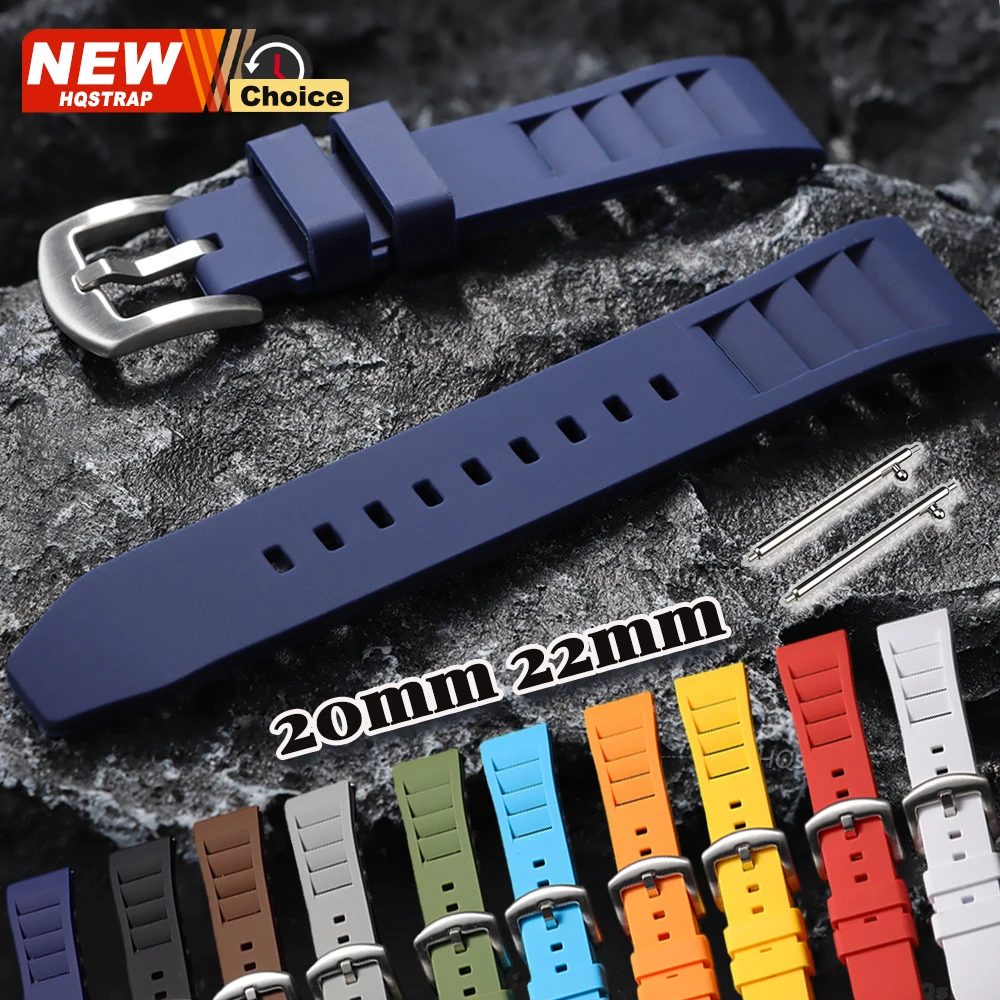 Quick Release Sport Rubber Watchband 20mm 22mm Smart Watch Band for Seiko Bracelet for Rolex Silicone Belt Universal Wristband