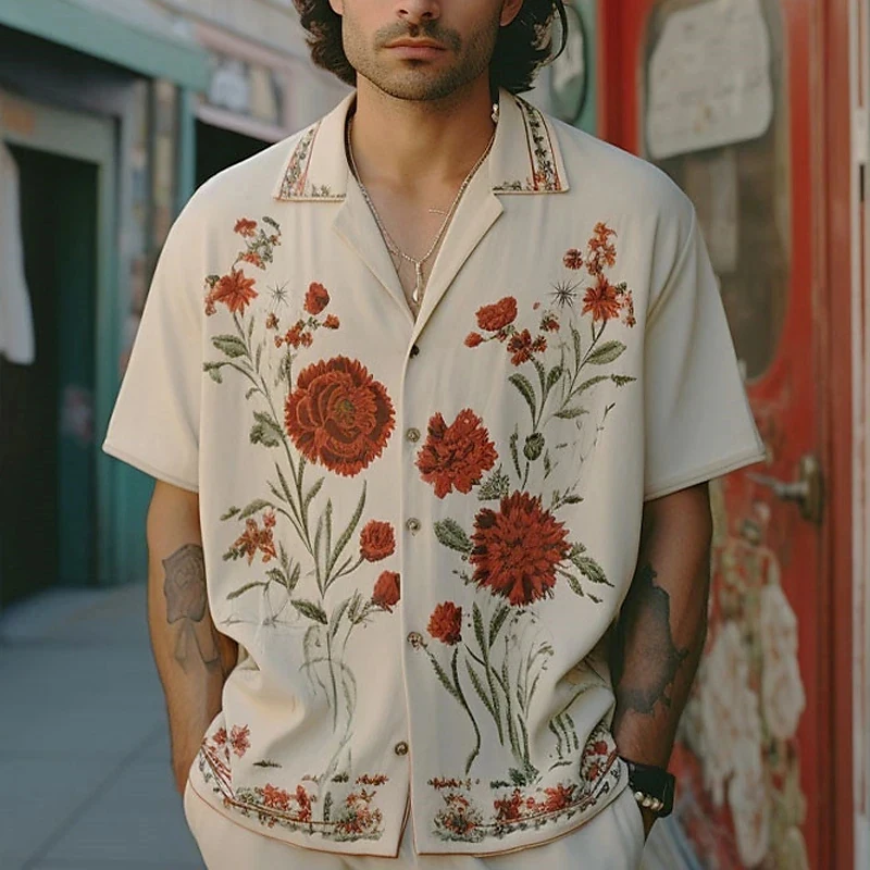 Chemise Hawaïenne Imprimée en 3D pour Homme, Streetwear Décontracté à Manches Courtes, Vêtement de Plage, Surf, à la Mode, Été