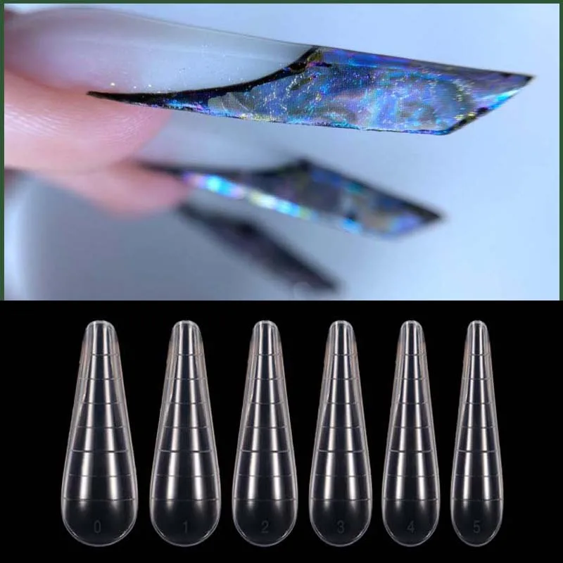 Dual Nail Forms Poly UV Gel per Extenstion Tips Mold Russia Almond unghie acriliche forme superiori fai da te Art Finger forme superiori artificiali