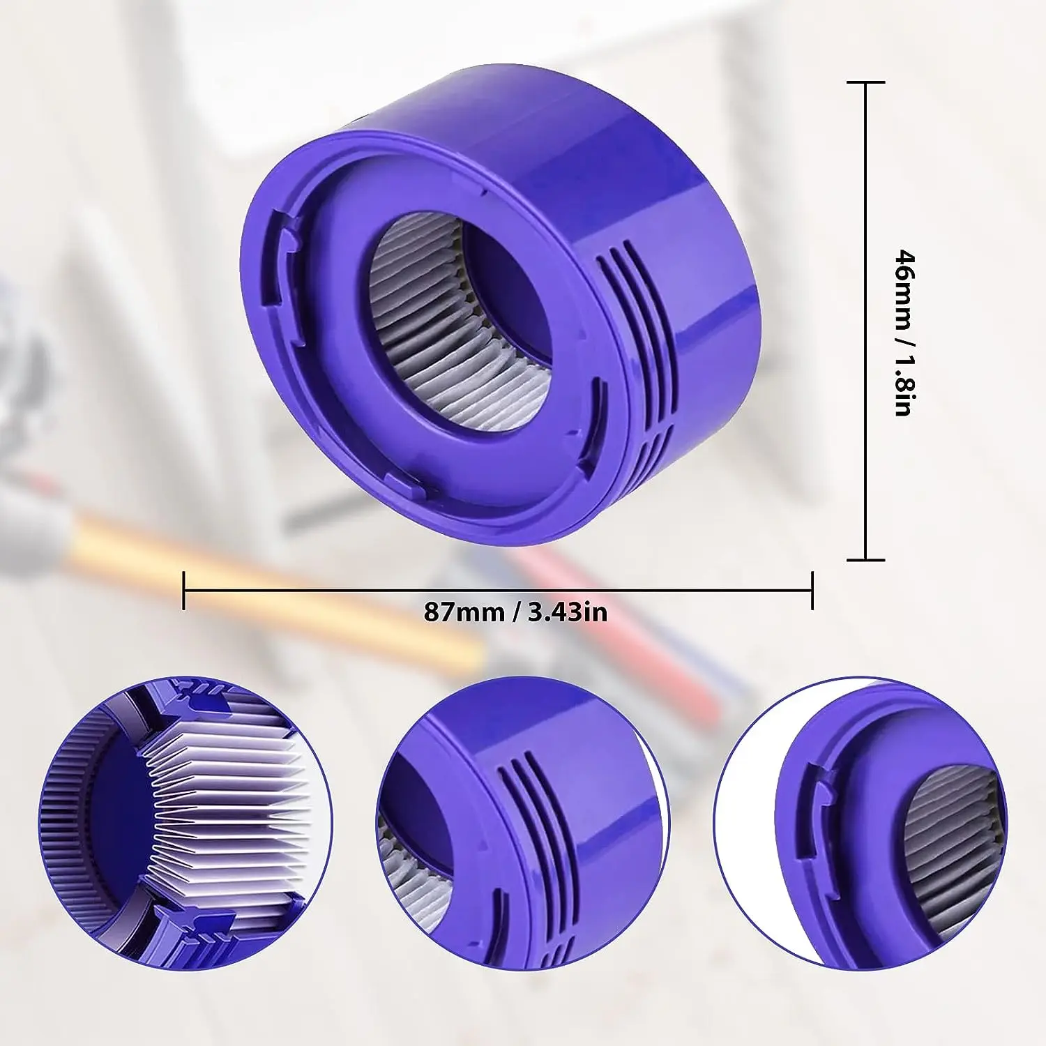 Upgrade Rear Motor Cover Hepa Filter Post filter Replacemen for Dyson V7 V8 Cordless Vacuum Cleaner Accessories