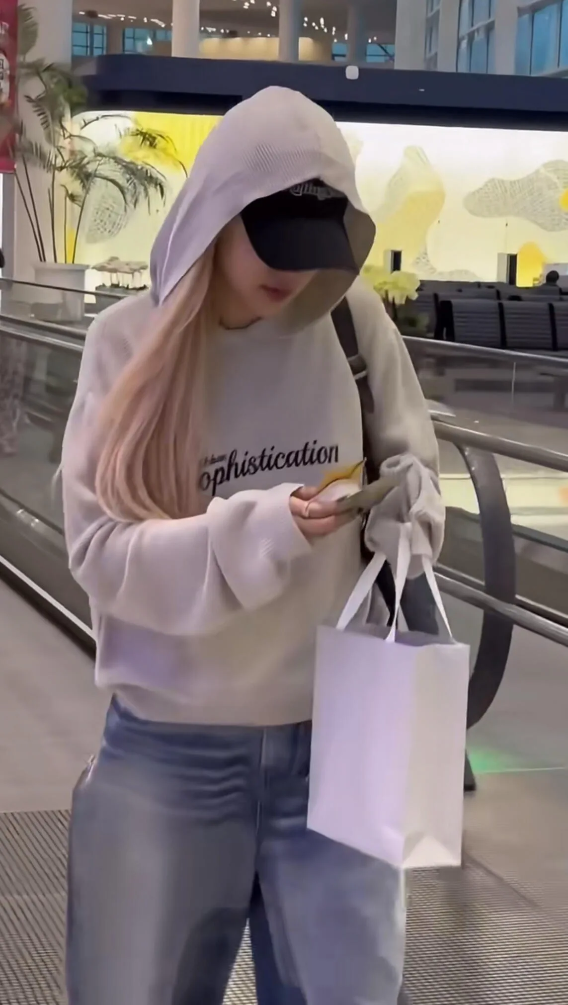 ay Knitted Hoodie Letter Embroidery Casual Sle Women's Cotton Long Sve Sweatirt with Hat Rose Pukaing Sle