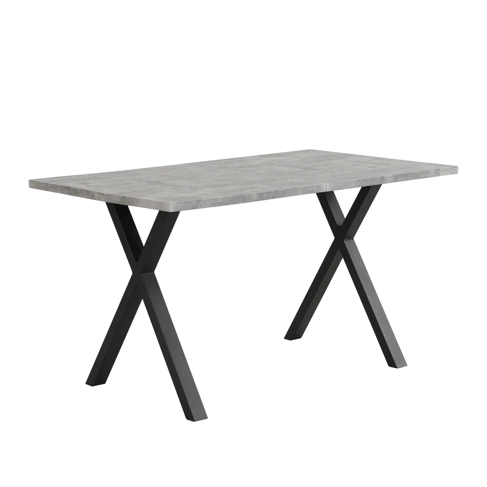 Esstisch, gekreuztes Design, rechteckiger Esstisch, Couchtisch, moderner, einfacher Esstisch aus Schmiedeeisen, 140 x 80 x 76 cm – Detail 14