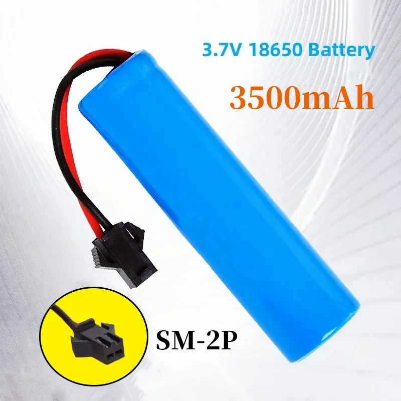 3.7V 3500mAh 18650 Lithium Battery Pack SM-2P Plug for RC Toys, Fishing, LED Light, Bluetooth Speaker, Emergency Power.