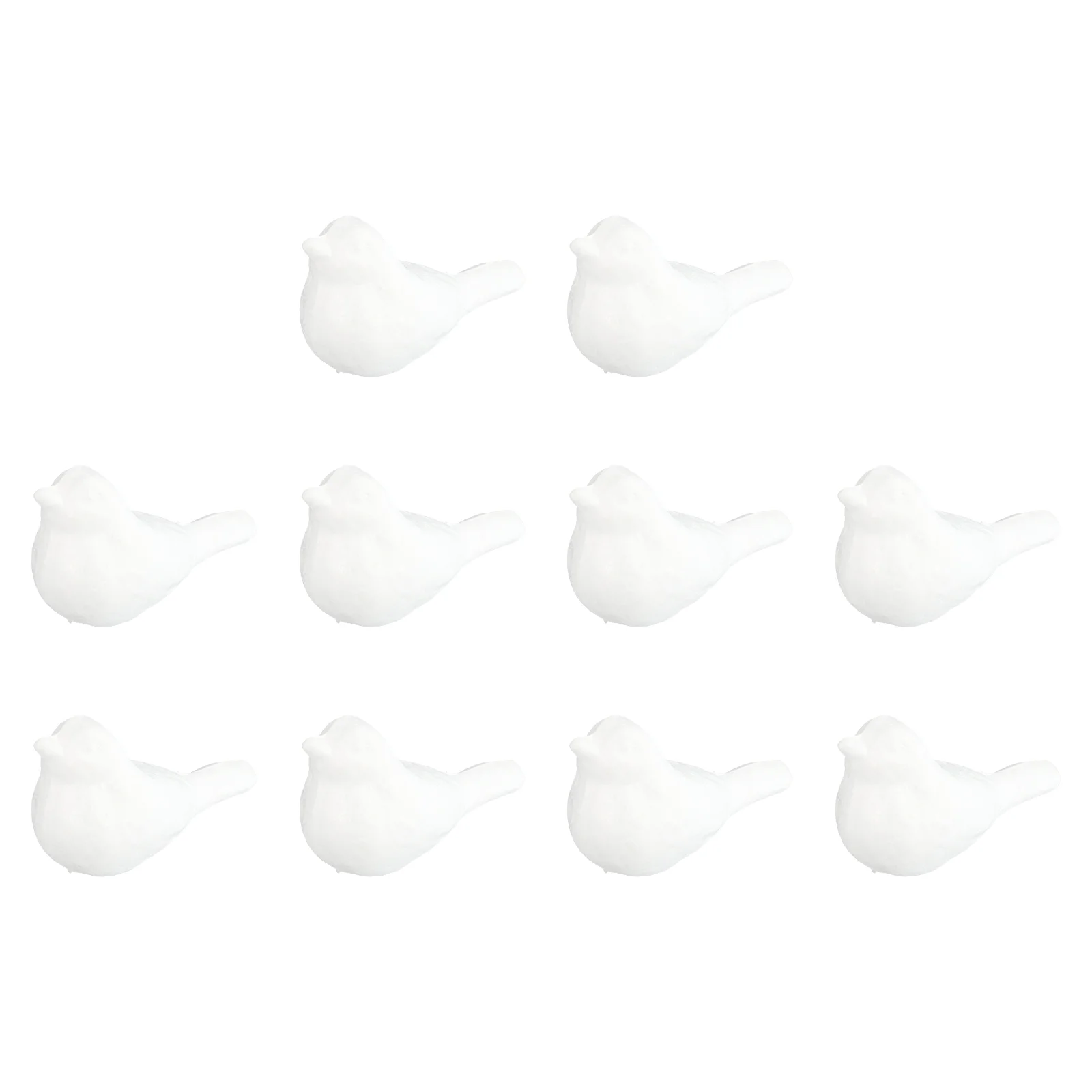 10 Pcs Realistic Birds White Body Birdies Model Foam DIY Craft Party Accessories