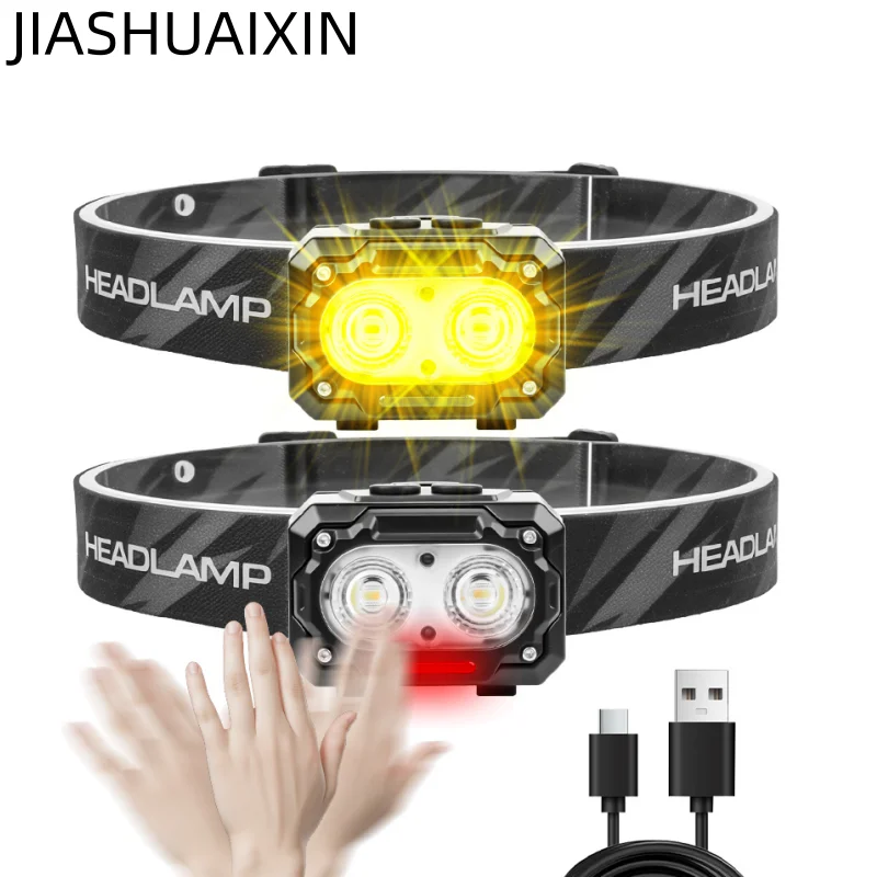 

JIASHUAIXIN 5805 Charging Headlamp with Multi-color Temperature Sensor, Suitable for Trail Running and Hiking Backpacks