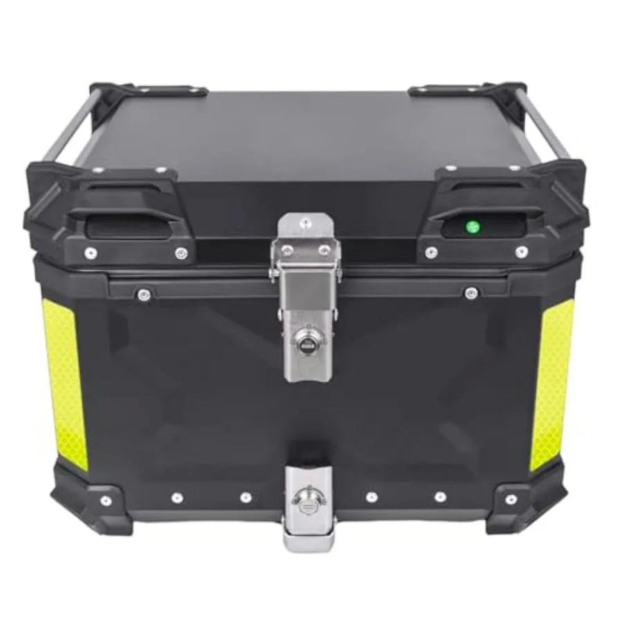 

55-литровый алюминиевый кофр для мотоцикла, яхты, кемпера, задний багажный бокс для хранения багажа, шлемов, инструментов, водонепроницаемый, черный