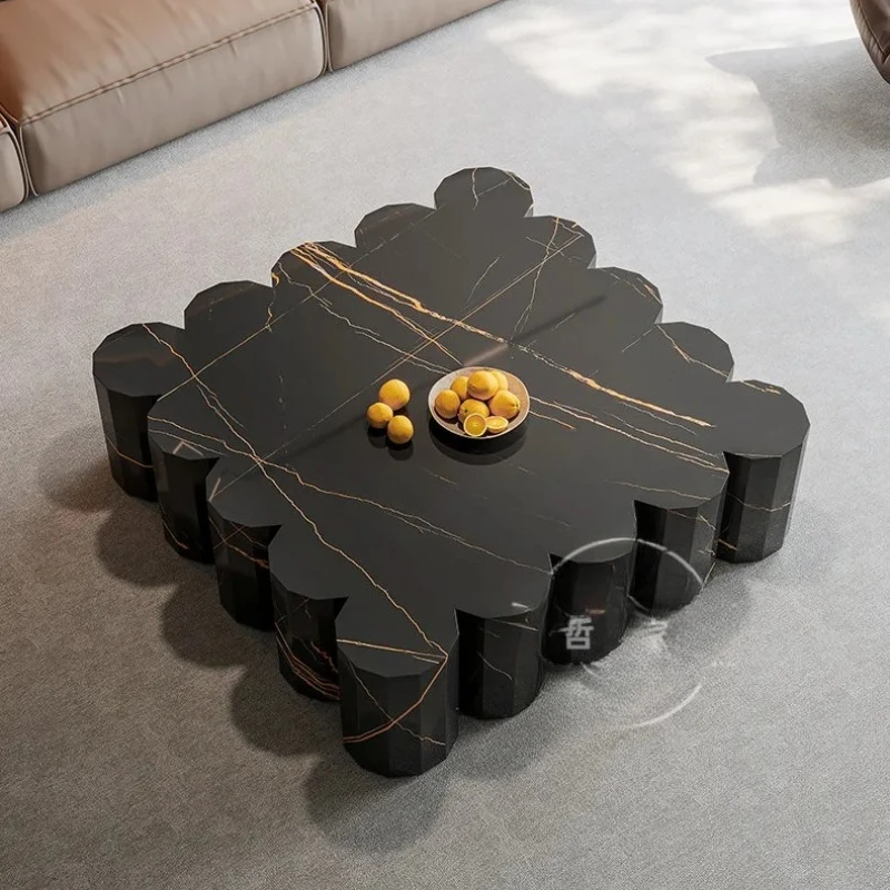 Q Living room light luxury high-end home  large flat-floor villa square art coffee table   FT