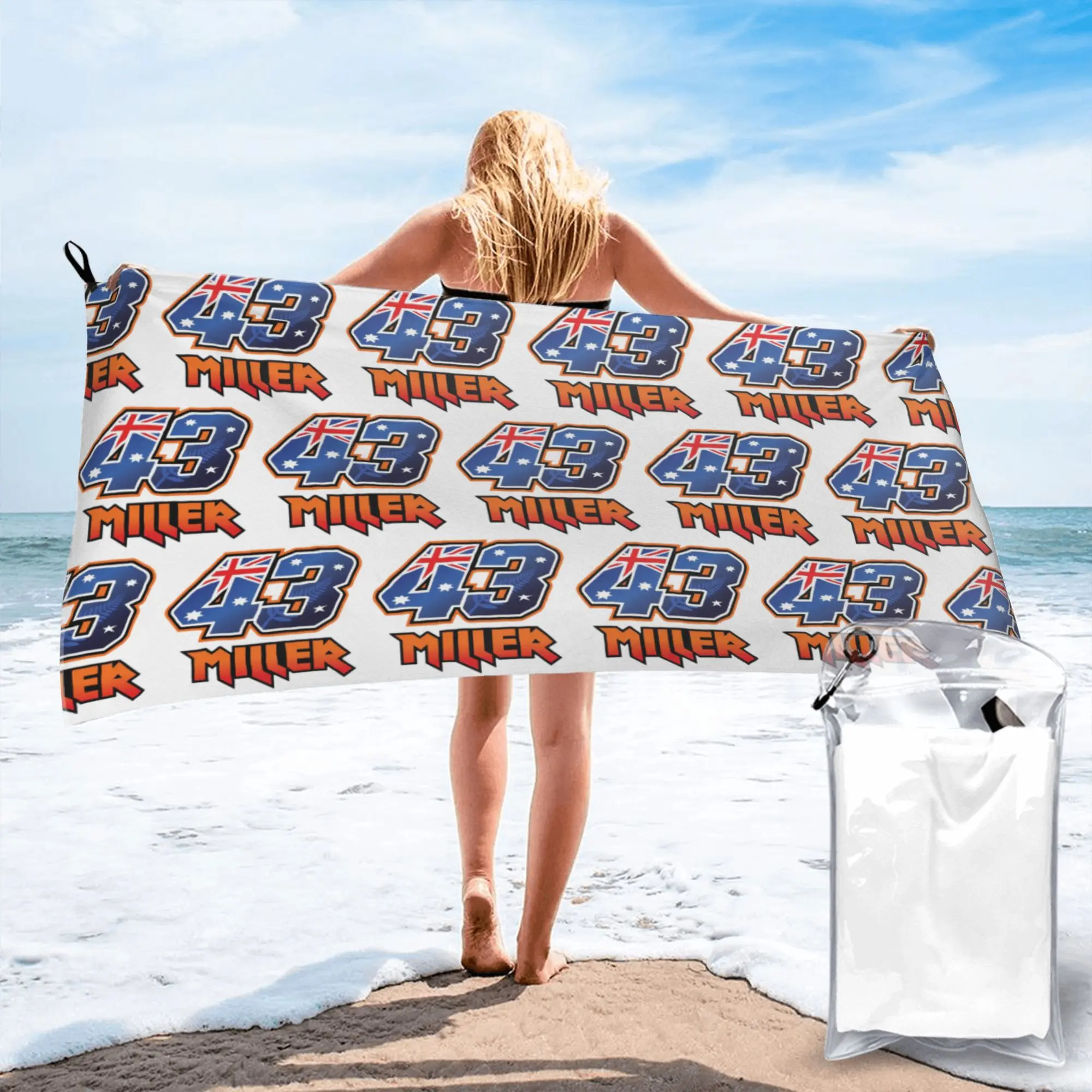 Jack Miller Number 43 Beach Towel Soft Microfiber Quick Dry Absorbent Quick Towels For Mountain Climbing