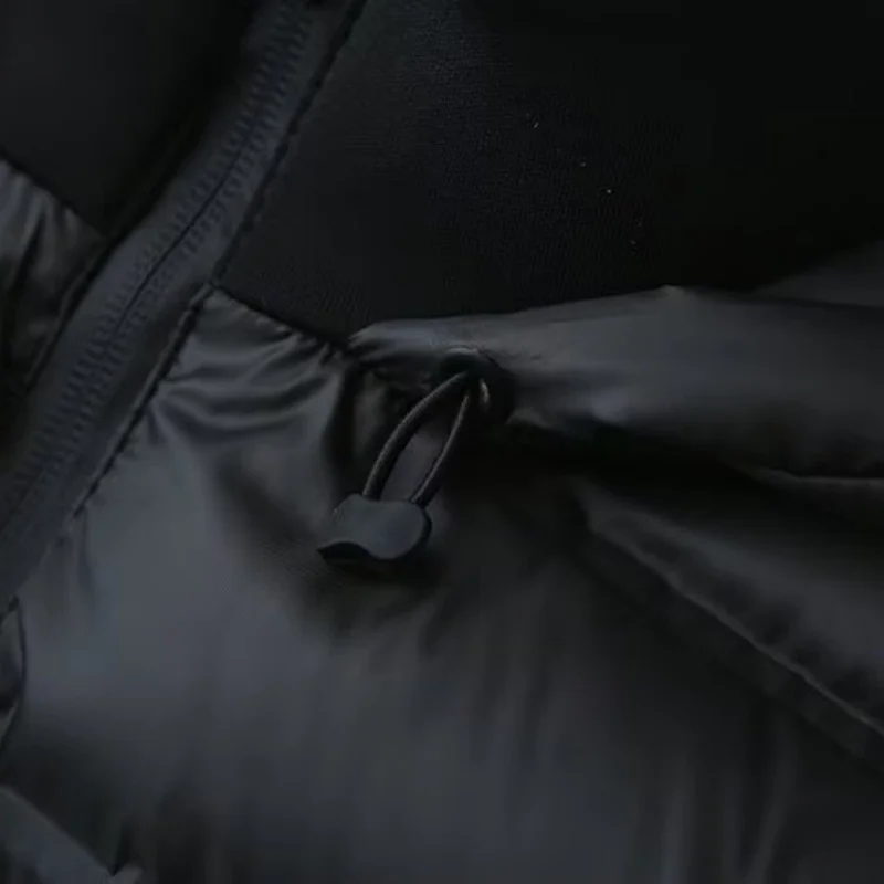 Imagen 6: Chaqueta Acolchada de Algodón con Capucha y Parches para Mujer, Estilo Casual de Otoño, Ligera, Sencilla y Moderna para Uso Diario