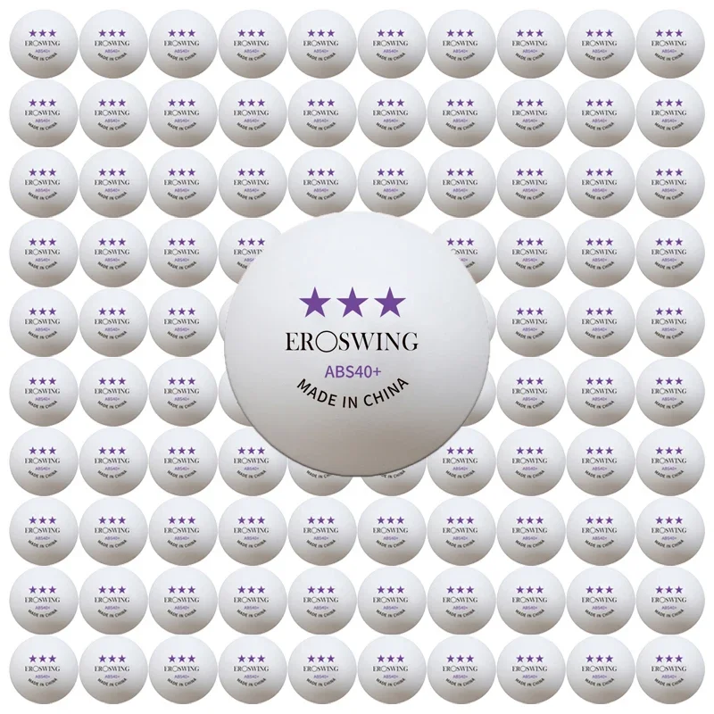 Eroswing 3-Star Table Tennis Balls 40mm+ Diameter New Material ABS 2.8g Professional Ping Pong Ball for Training 50pcs