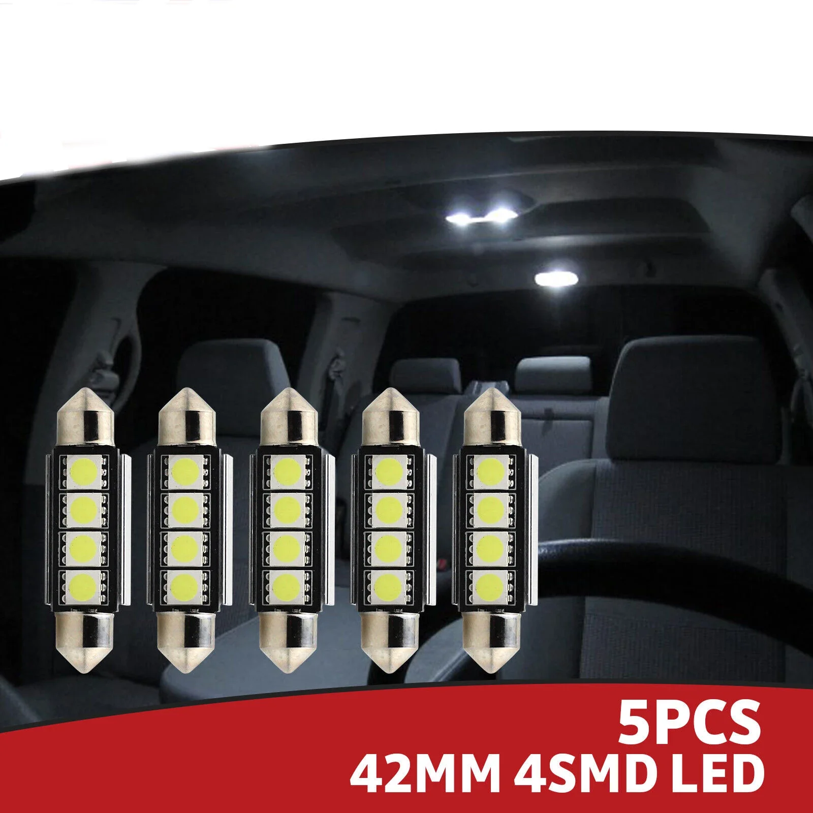 5X For Ford Transit MK7 MK8 Cabin Dome Interior LED White C5W Light Festoon Bulb