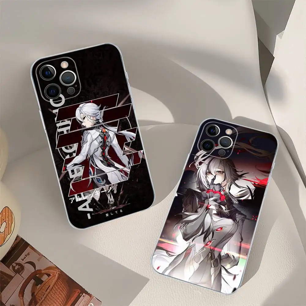 Genshin Impact Arlecchino Phone Case For iPhone 17 16 15 14 13 11 12 Pro Max 16 Plus Transparent 6