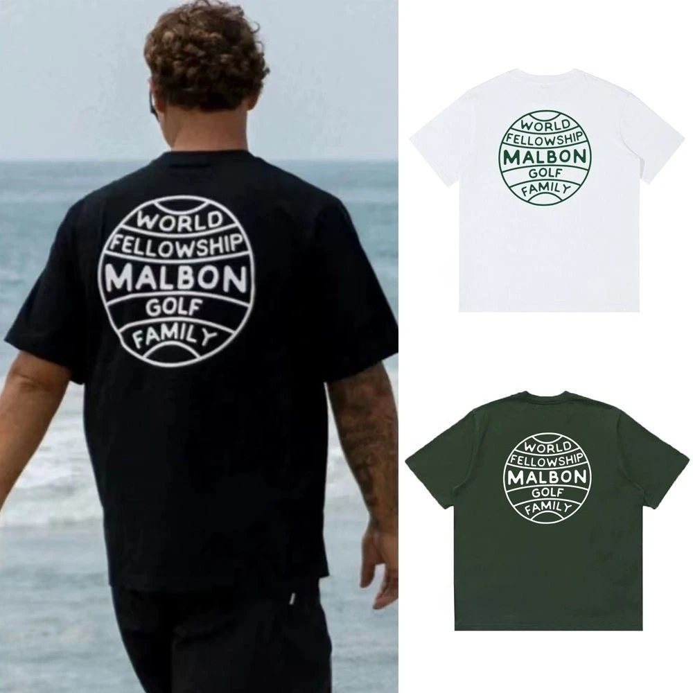 

MALBONGOLF Весенне-летняя мужская и женская хлопковая футболка с короткими рукавами для гольфа, спортивная футболка с круглым вырезом и коротким рукавом для спорта на открытом воздухе