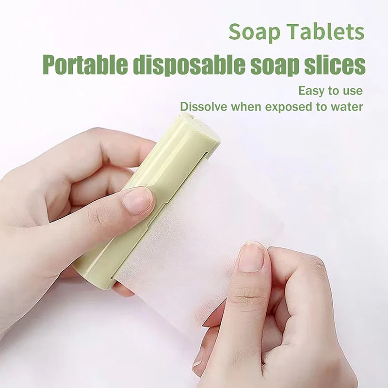 Papel de jabón desechable de 120cm de longitud para viajar, lavarse las manos, Mini jabón de papel, hoja de rebanada perfumada, suministros de limpieza de baño