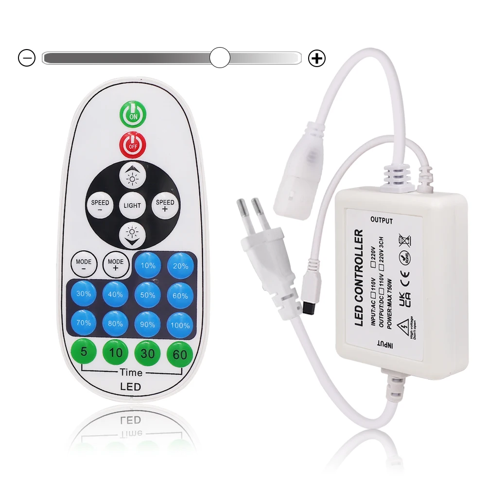 Controlador de atenuación LED, control remoto IR, Tuya, WIFI, Bluetooth, RF, Panel táctil para PCB de 8MM, 110V, 220V, 288LED/m, 360LED/m, sin cables, tira COB