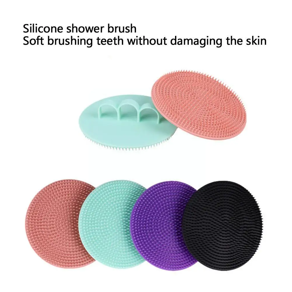 Soft Silicone Body Scrubber, Escova de Limpeza para Banho Corporal, Shampoo Scrub Remover, Escova de Massagem Esfoliante Corporal, K2C8