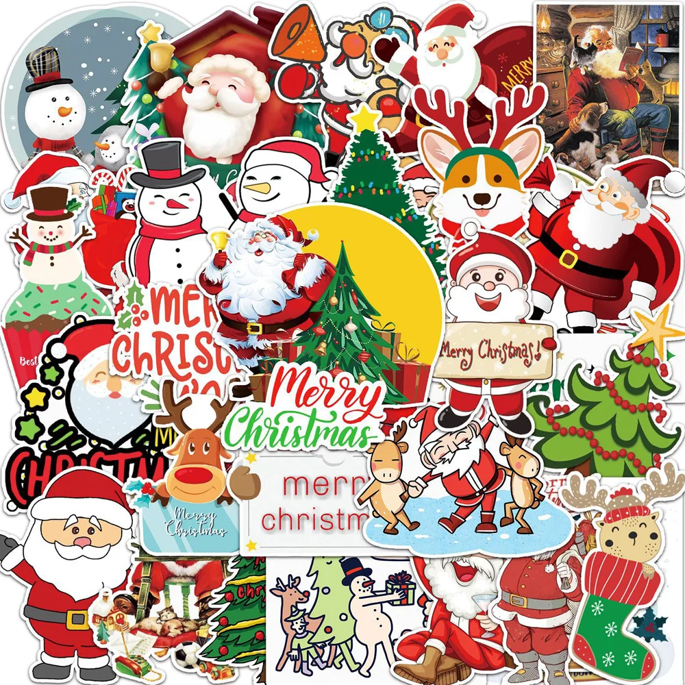 10/30/50 stücke Nette Weihnachten Serie Aufkleber Kawaii Cartoon Santa Claus Aufkleber Wasser Flasche Koffer Telefon Graffiti Aufkleber Dekor