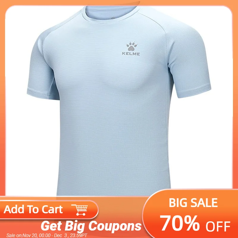 

Kelme Men's Sports T-shirt Ice Silk Quick-drying Short-sleeved Fitness Outdoor Running Training Breathable Top