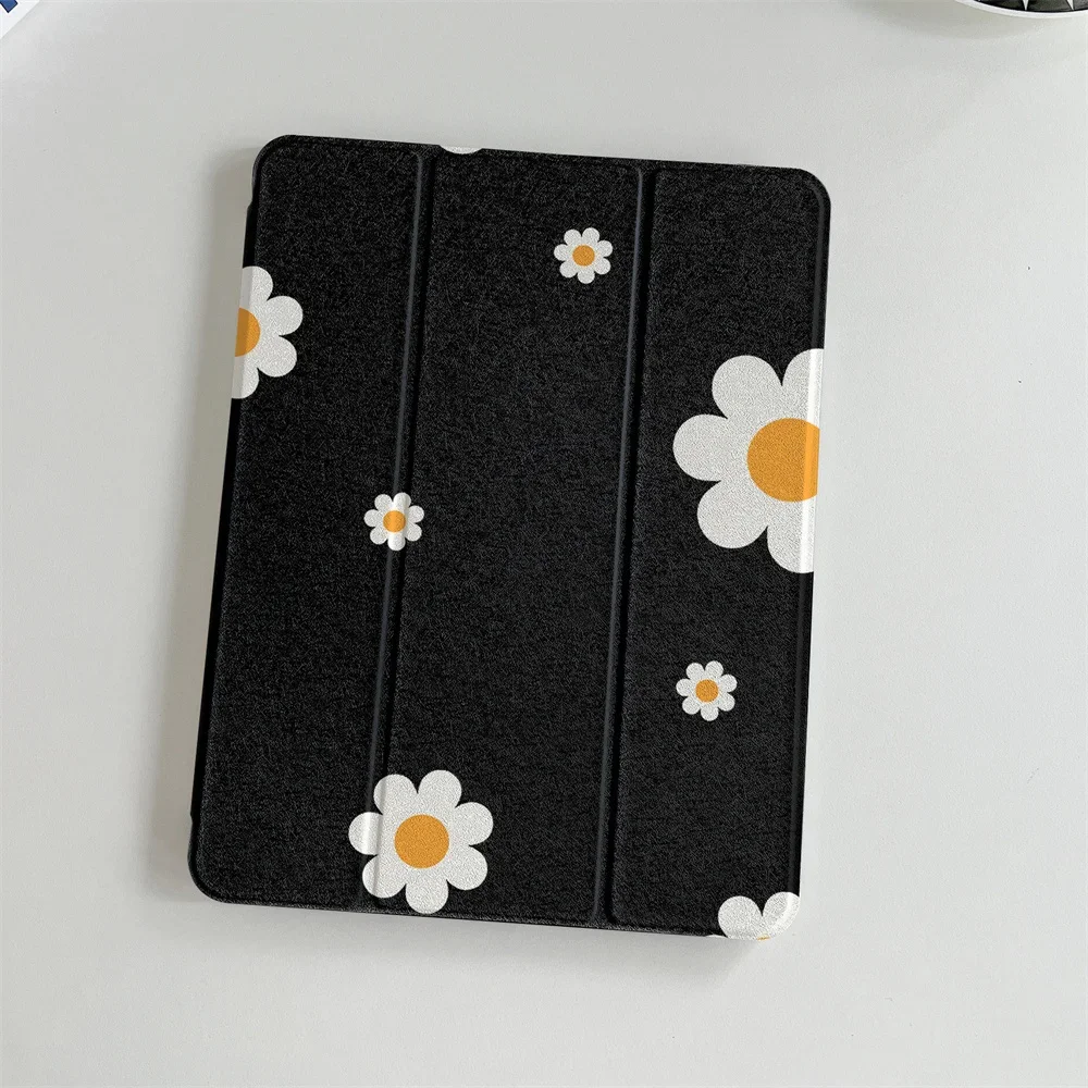 Étuis à fleurs simples pour iPad Air 2024 Pro, 11 pouces, Air 5/4, 10.9, 10e, 5, 6, 7/8, 10.2, 9.7 pouces, Air3 10.5, mini 6, 5/4