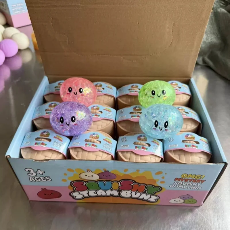 Squishy Steambunz Stressabbau-Spielzeug mit Glitzerperlenfüllung, simulierter Dampfbrötchen-Entspannungshelfer für Erwachsene zur Linderung von Angstzuständen und zur Stimmungsverbesserung