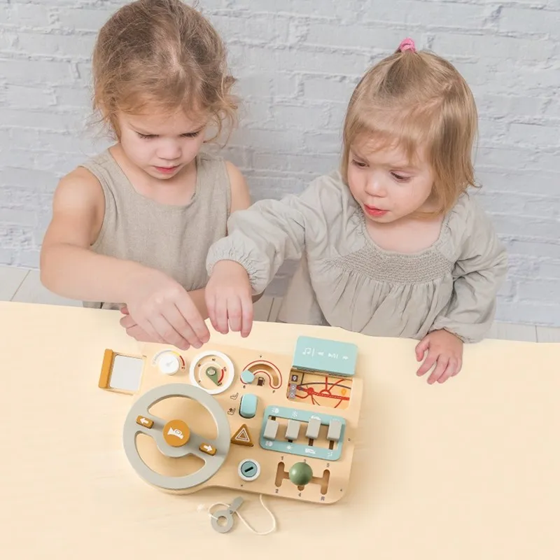 Kinderen Montessori Speelgoed Auto Drukke Board Baby Houten Materialen Activiteit Busyboard Games Voor Baby 'S Ontwikkeling Educatief Speelgoed