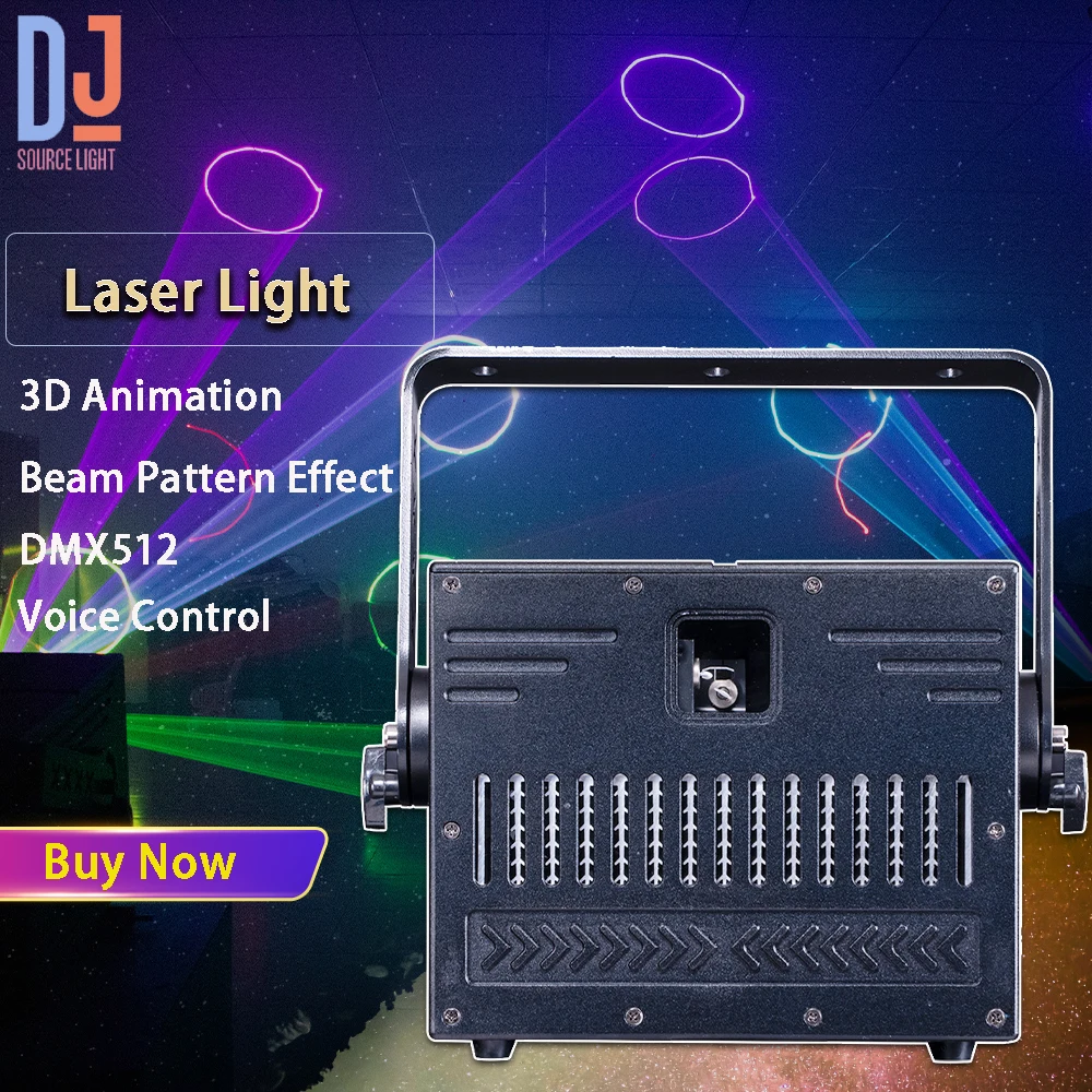 10W 12W 15W RGB Laser Light With ILDA 3D Animation Beam Pattern Projector DMX512 DJ Disco Party Wedding Show Stage Effects