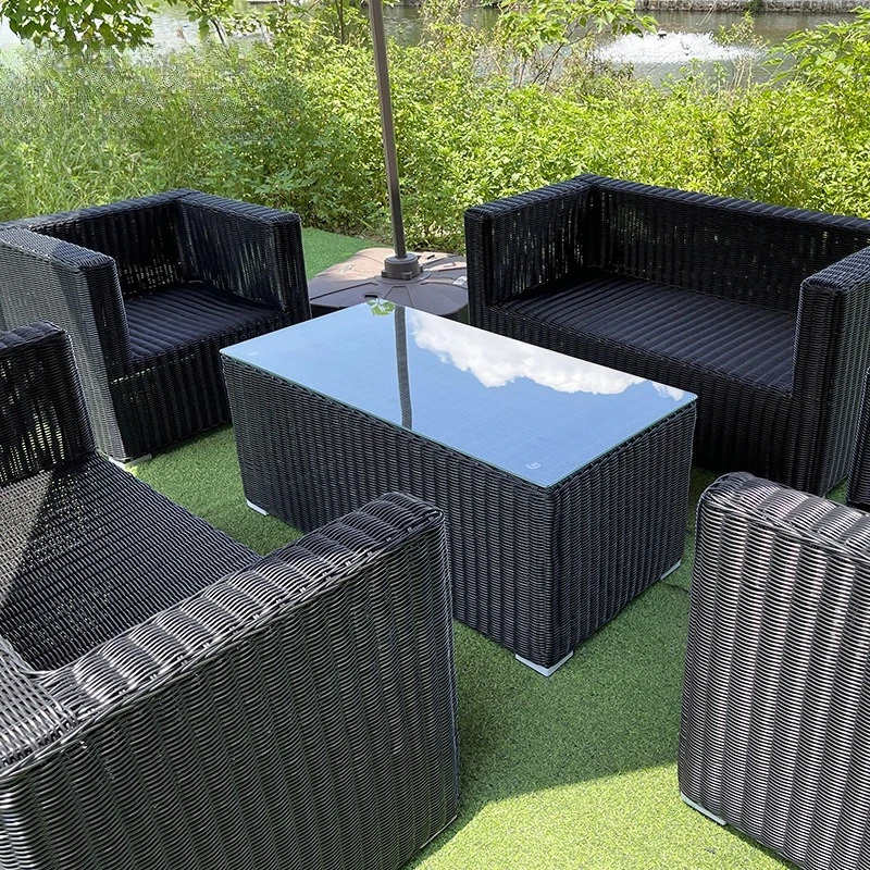Customizable Outdoor Furniture Villa Outdoor Rattan Tables and Chairs Cafe Milk Tea Shop