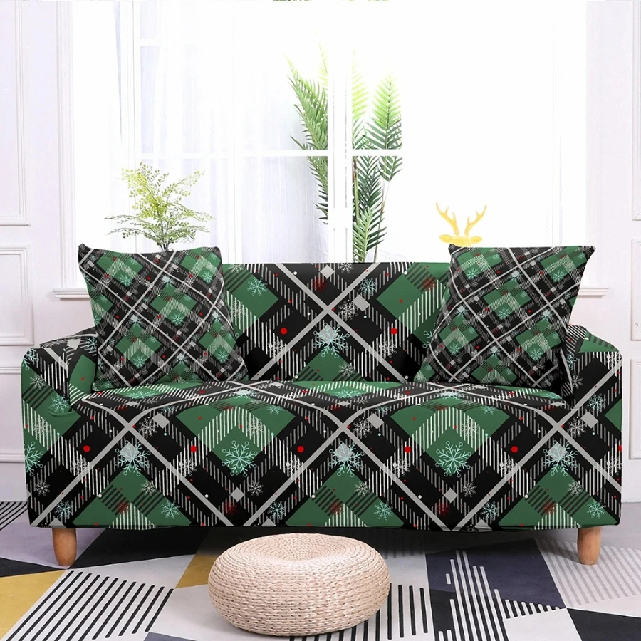 Christmas Tree Snowflake Cartoon Sofa Cover Elastic Dust and Wrinkle Proof Multi Person Combination Sofa Armchair Universal