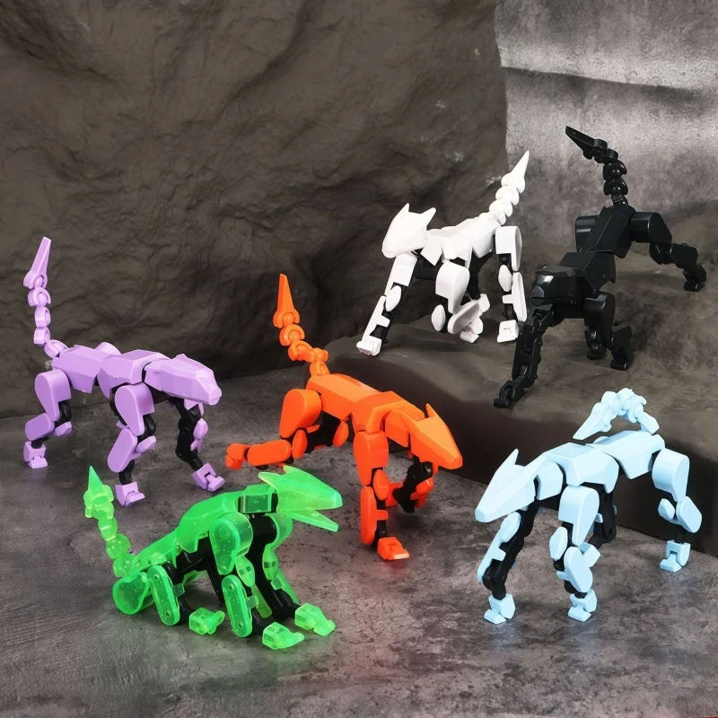 3D Printed Dog Figures Multi-Jointed Ornament Desktop Decor Adult Collection Display Parent-children Games Kids Adults Gift