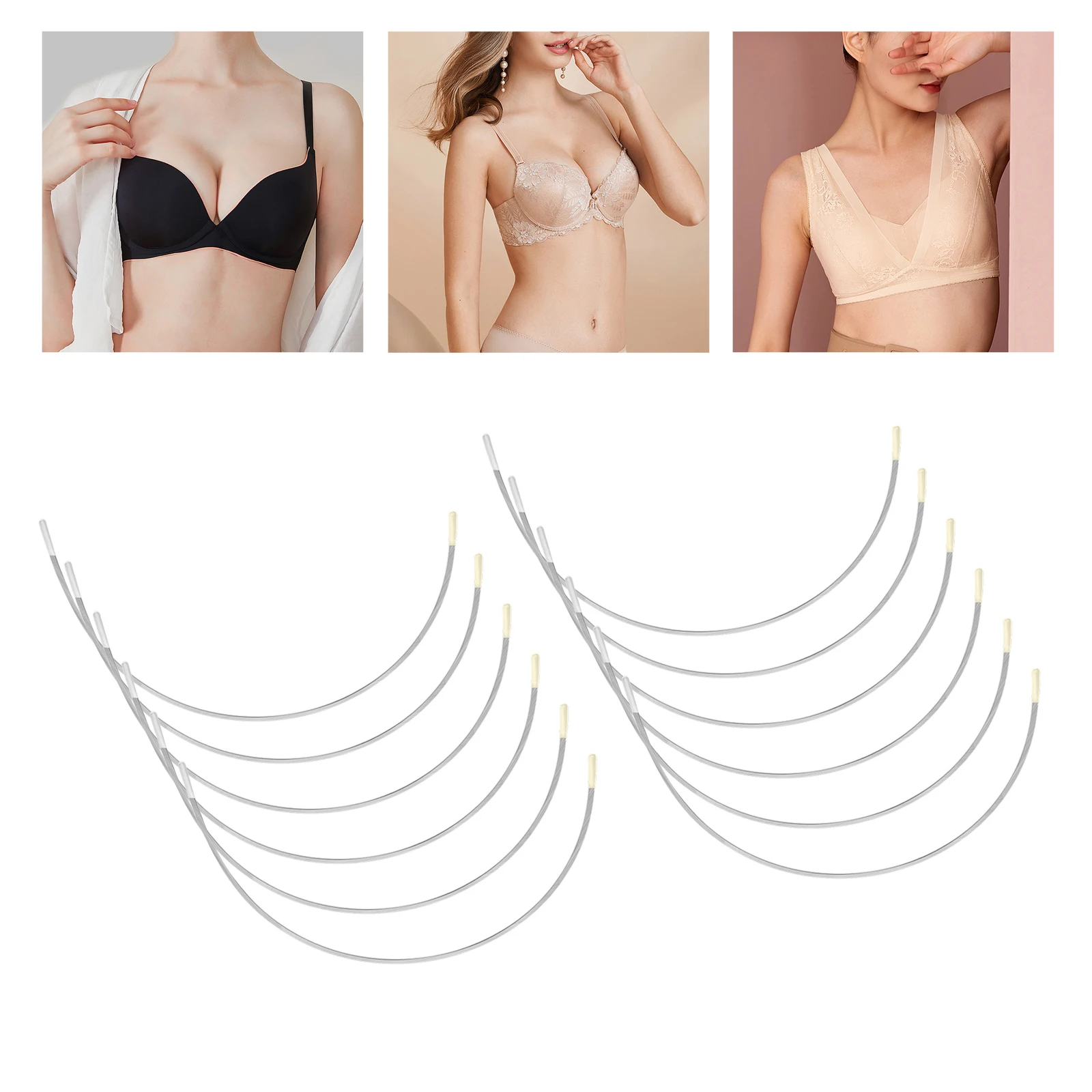 6 Pairs/Lot Stainless Steel Handmade Bra Underwire Silver Replacing Wires Bra Underwire Replacement