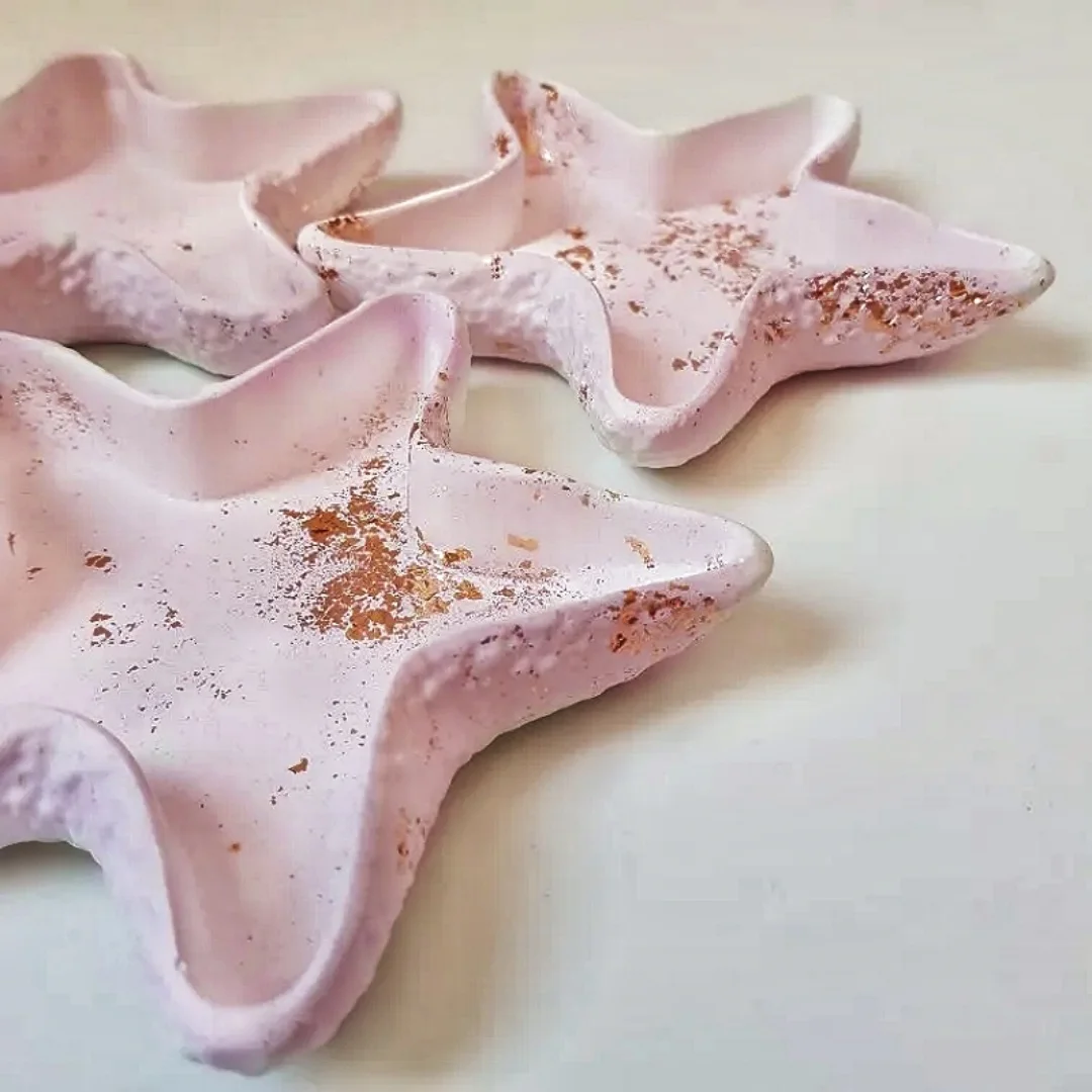 Starfish Aromatherapy Gypsum Tray Silicone Mold Concrete Cement Epoxy Resin Storage Tray Table Ornament Mould