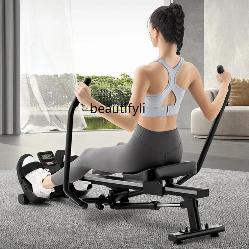 Super Burning Grease Simulation Double Paddle Hydraulic Rowing Machine Mute Rowing Machine Household Fitness Rowing Machine