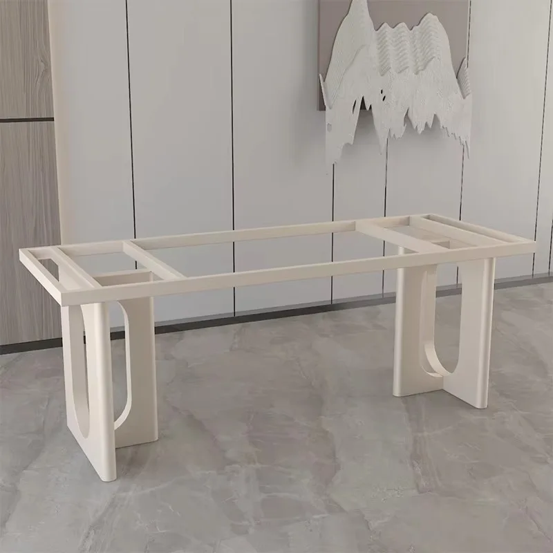 Cream Tone Marble Table Base - Custom Heavy Duty Legs for Sintered Stone Office & Dining Tables, Luxury Support Frame