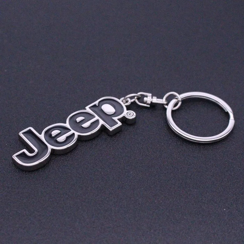 1PC Car Emblem Keychain Gift Keyring For Jeep Grand Cherokee Wrangler JL Gladiator Compass Renegade Patriot Interior Accessories