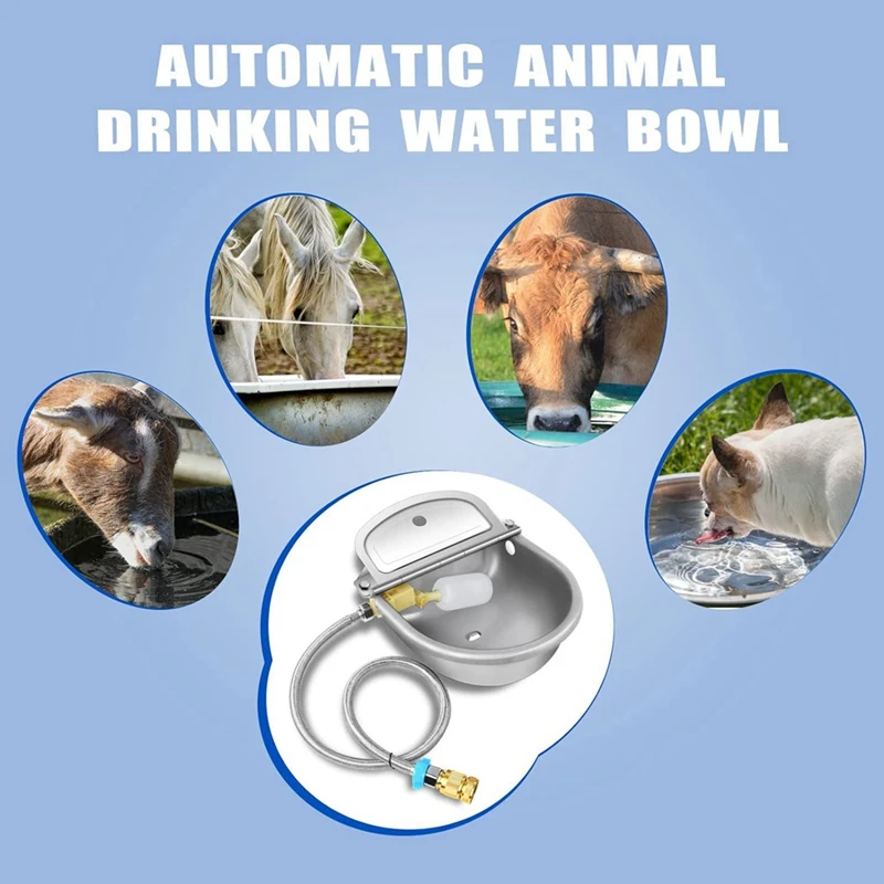 Automatic Animal Drinking Water Bowl Livestock Farm Water Trough Dispenser Animal Utensils