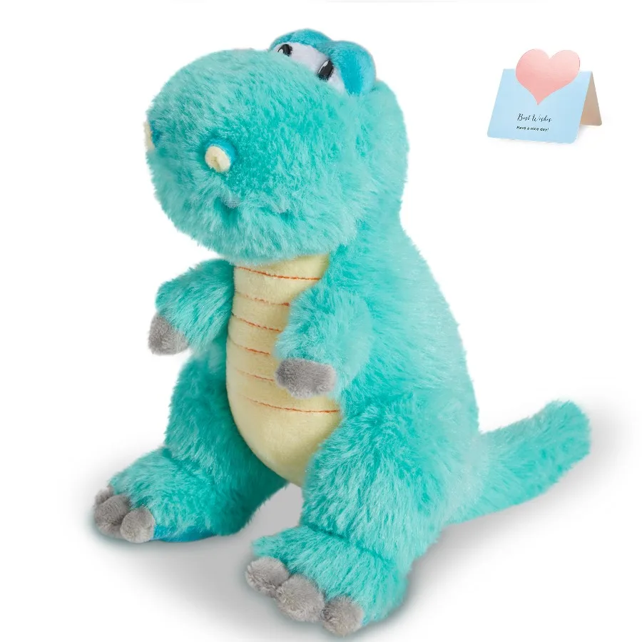 

20cm Green Dinosaur Plush Toy Soft Cute Doll Stuffed Animals Sleeping Throw Pillows for Girls Kids Birthday Gift Easy To Wash